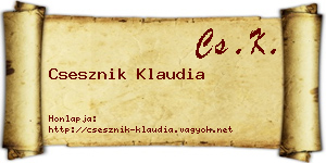 Csesznik Klaudia névjegykártya